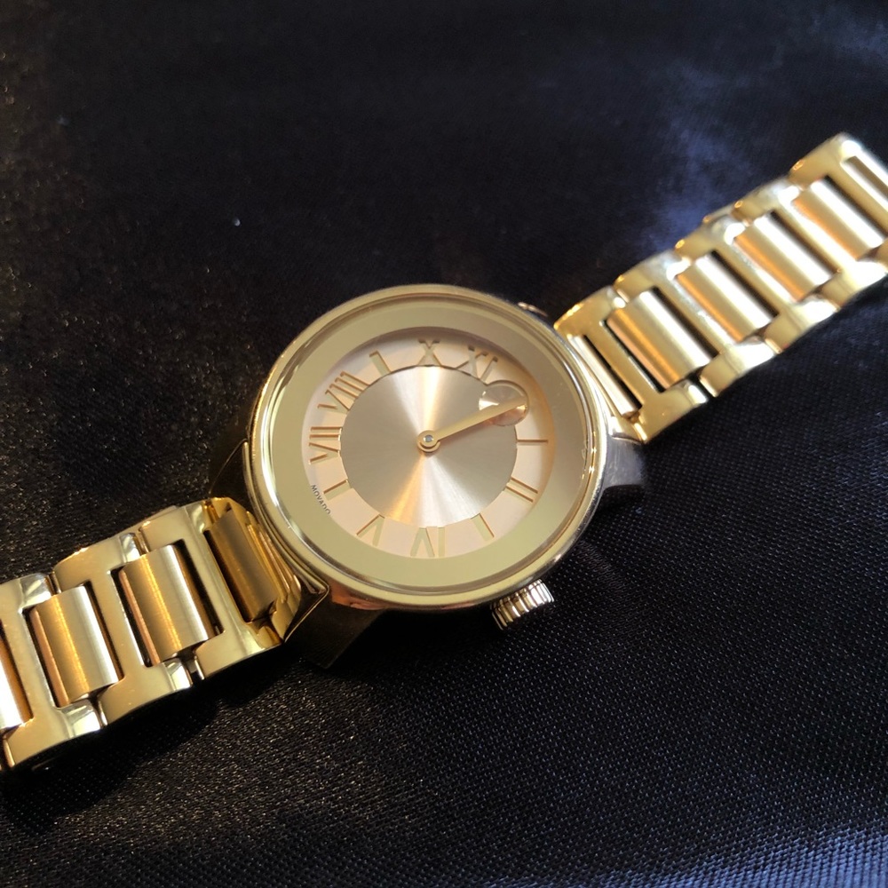 Movado Bold Gold Watch Roman Numeral